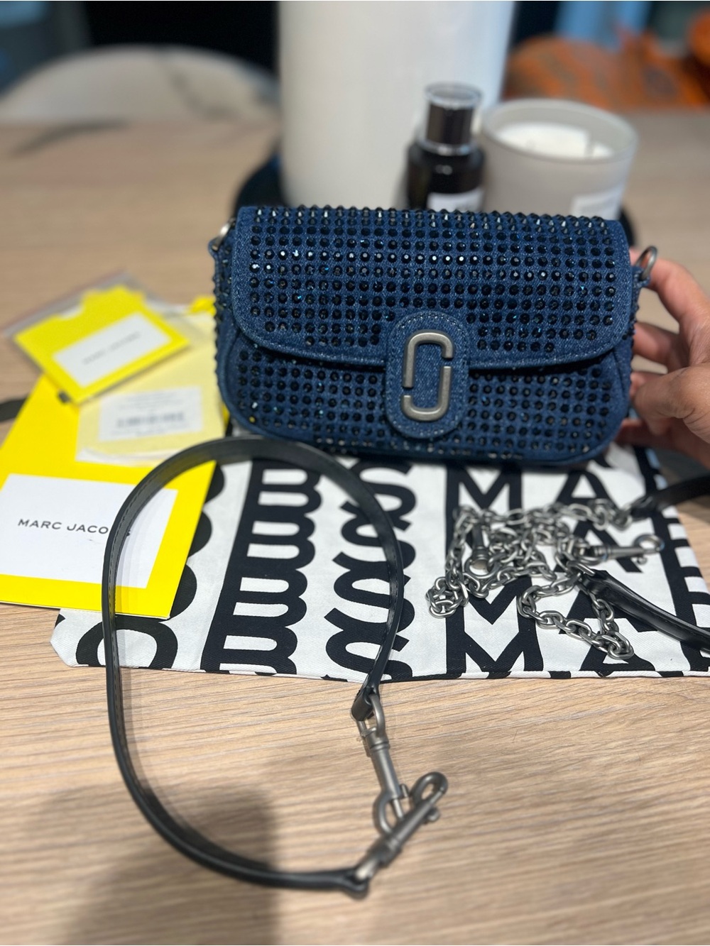 Marc Jacobs Navy Jeweled Crossbody Snapshot Bag